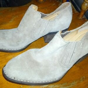 Gray Suede Ankle Boots
